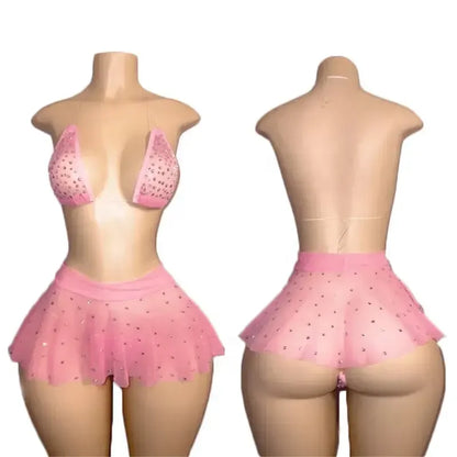 Bikini Skirt Set - Rhinestone